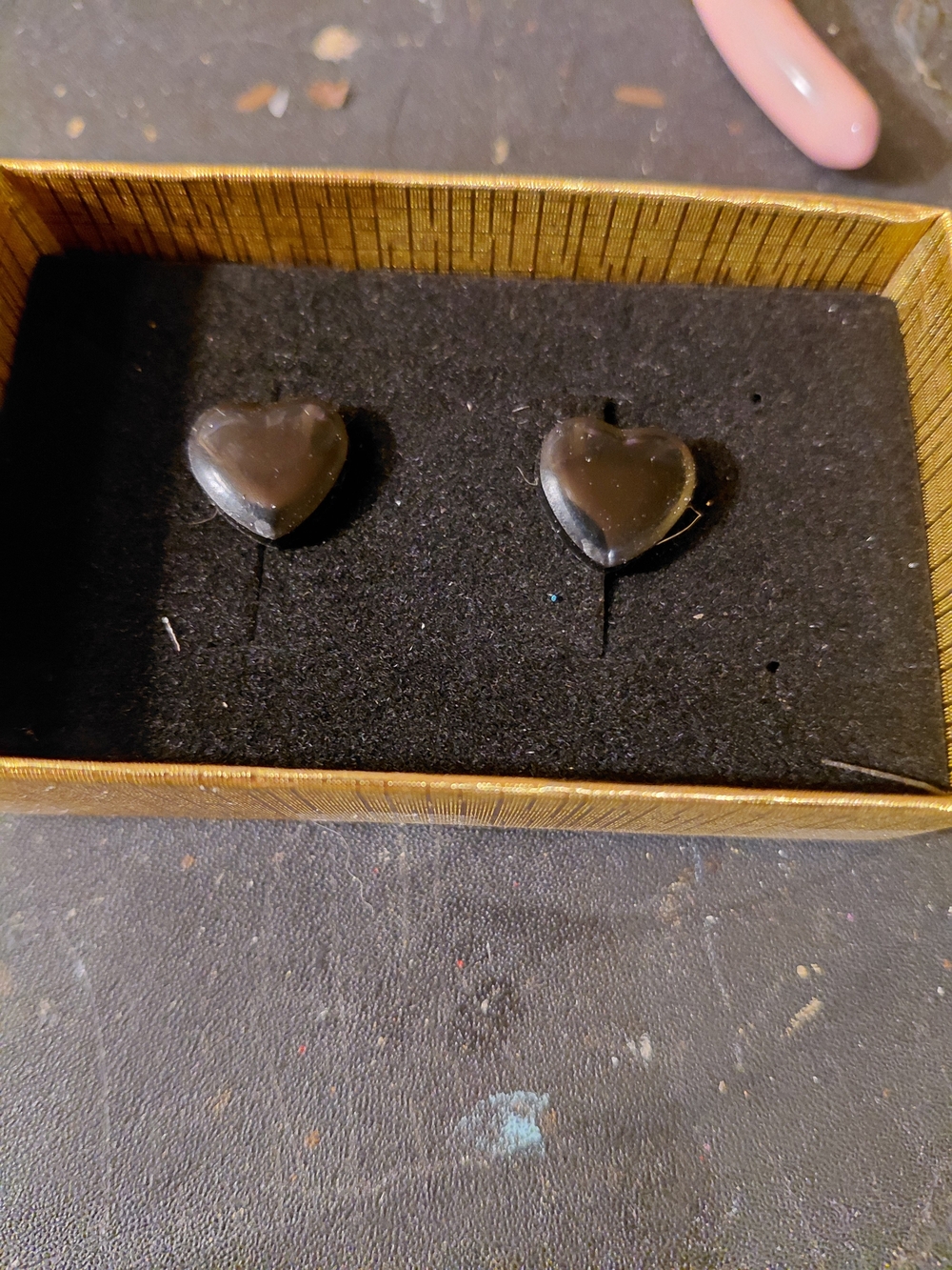 Black Heart Stud Earrings for Women - Elegant Minimalist Design